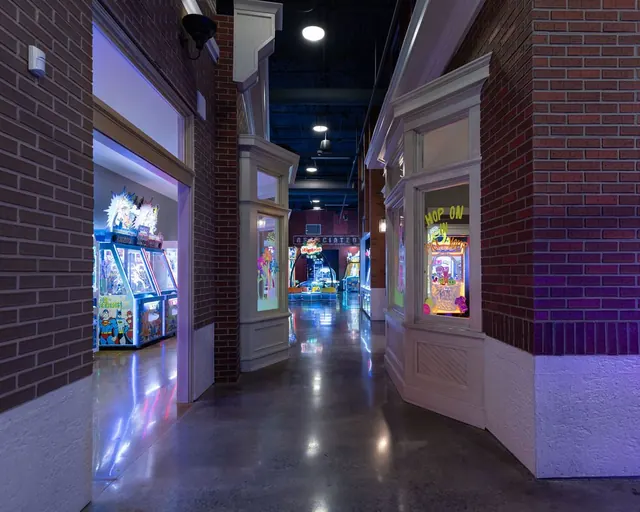 Brick-lined arcade corridor in The Alley