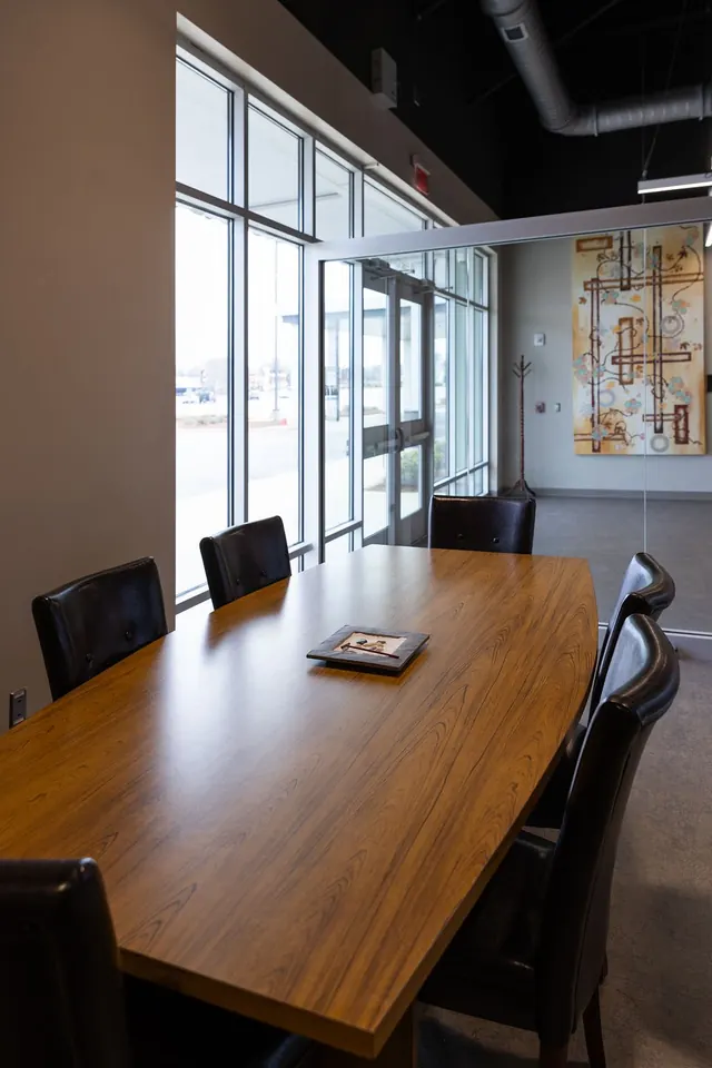 Conference room at The Venue with tall windows