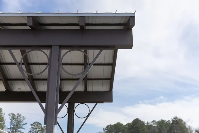 Steel canopy at the Sparks Orthopedics entrance